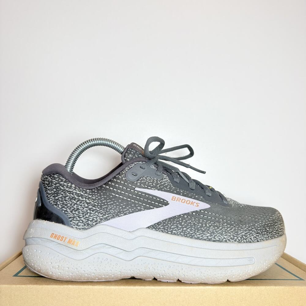 Brooks Size 8 Womens Ghost Max Grey Black Cushion Running Shoes Sneaker Athletic